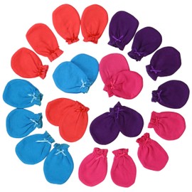 ToBeInStyle 4-Pack Newborn Baby Comfy Cotton Mitten Gloves - Vibrant - OS