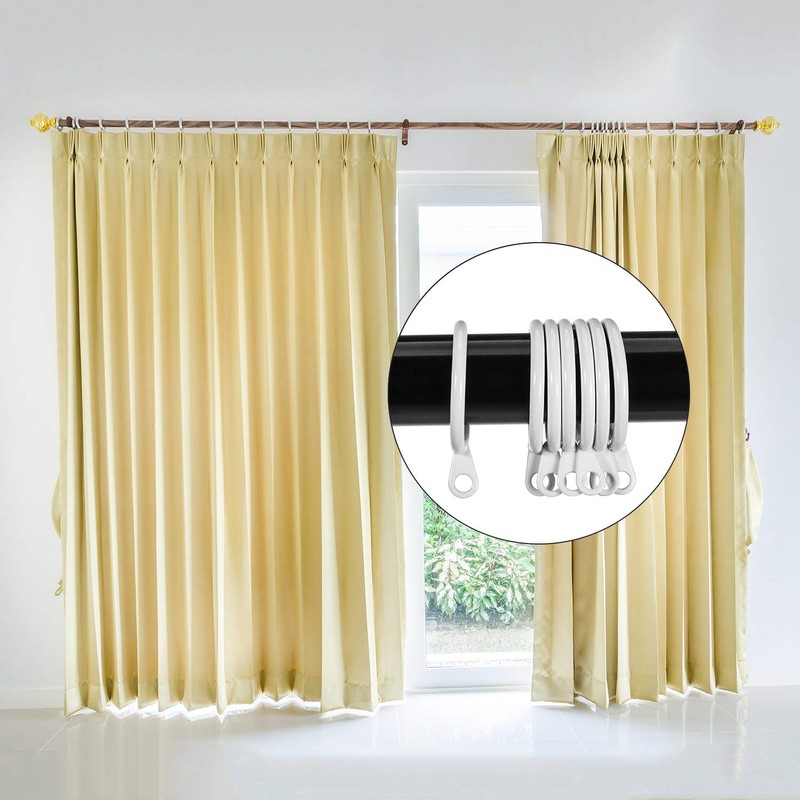 Shappy 40 Pack Metal Drapery Curtain Rod Rings with Eyelets