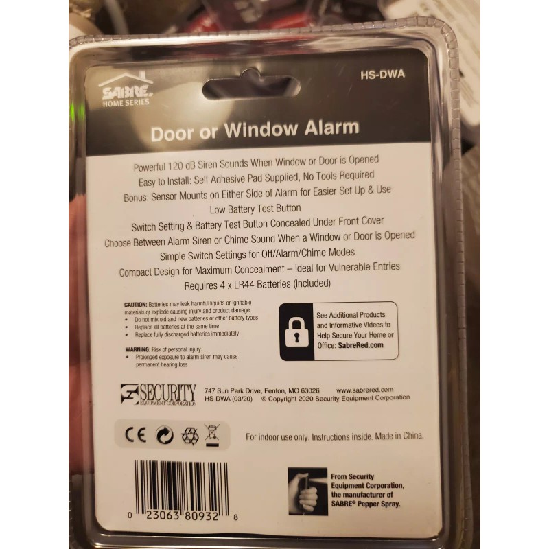 Sabre Door Or Window Alarm