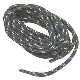 2 pair pack round 54 inch Dark Grey w/Yellow proTOUGH Heavy Duty 6mm thick 3/16 Kevlar Reinforced boot laces shoelaces