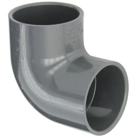 Spears 406-G Series PVC Pipe Fitting, 90 Degree Elbow, Schedule 40, Gray, 2" Socket