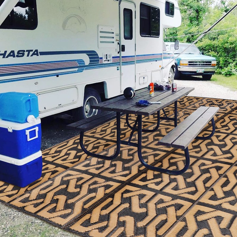 SAND MINE Reversible Mats, Plastic Straw Rug, Modern Area Rug,