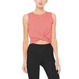 Bestisun Womens Workout Tops Cropped Tank Sleeveless Yoga Pilates Athletic Shirts Gym Clothes Rose S