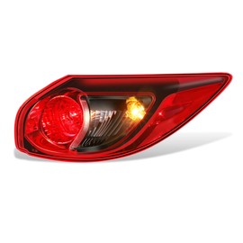 DNA MOTORING Right OE Style Outer Tail Light Compatible with 13-16 Mazda CX-5, Red/Clear Lens, OEM-TL-003-R