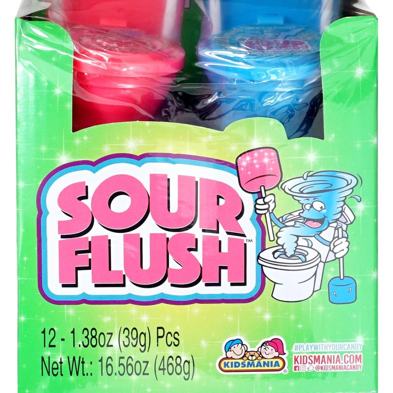 Sour Flush Toilet Candy, 12 Pack, 3 Assorted Flavors, Toilet