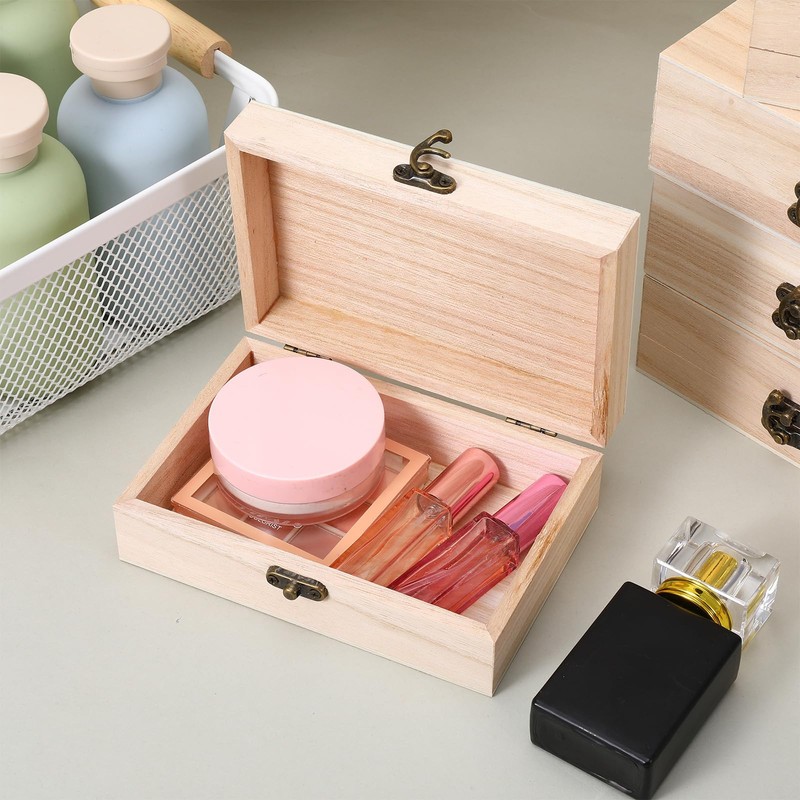 8 Pcs Unfinished Wooden Boxes, 6 x 4 x 2