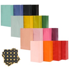 Gcardist Gcardist 32Pcs behandeln Papiertüten 13x8x24CM 16 Regenbogen Farben Kleine Party Geschenk Tasche Mini Snack Tasche ohne Griff (5.1x3.1x9.4 Zoll, 32 Aufkleber enthalten)