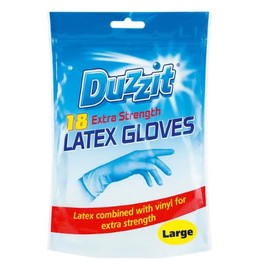 Disposable Latex Gloves Large (18 Pack) for Cleaning, Food Prep & General Use