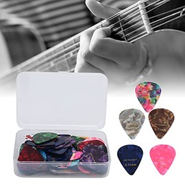 Eujgoov 100 Piezas Púas de Guitarra de 0,71 Mm Púas de Guitarra Coloridas Púas para Guitarras Acústicas Eléctricas Bajas con Caja de Almacenamiento