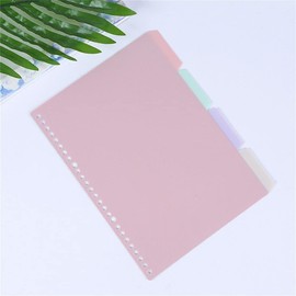 4 Pcs Pink Multicolor Binder Dividers, Index Page Labels Plastic Binder Dividers for School Office Supplies(A5) Binder Index Dividers