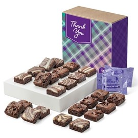 Fairytale Brownies Thank you GLUTEN-FREE Magic Morsel 24 Individually Wrapped Gourmet Chocolate Food Gift Basket - 1.5 Inch x 1.5 Inch Bite-Size Brownies - 24 Pieces - Item CY624