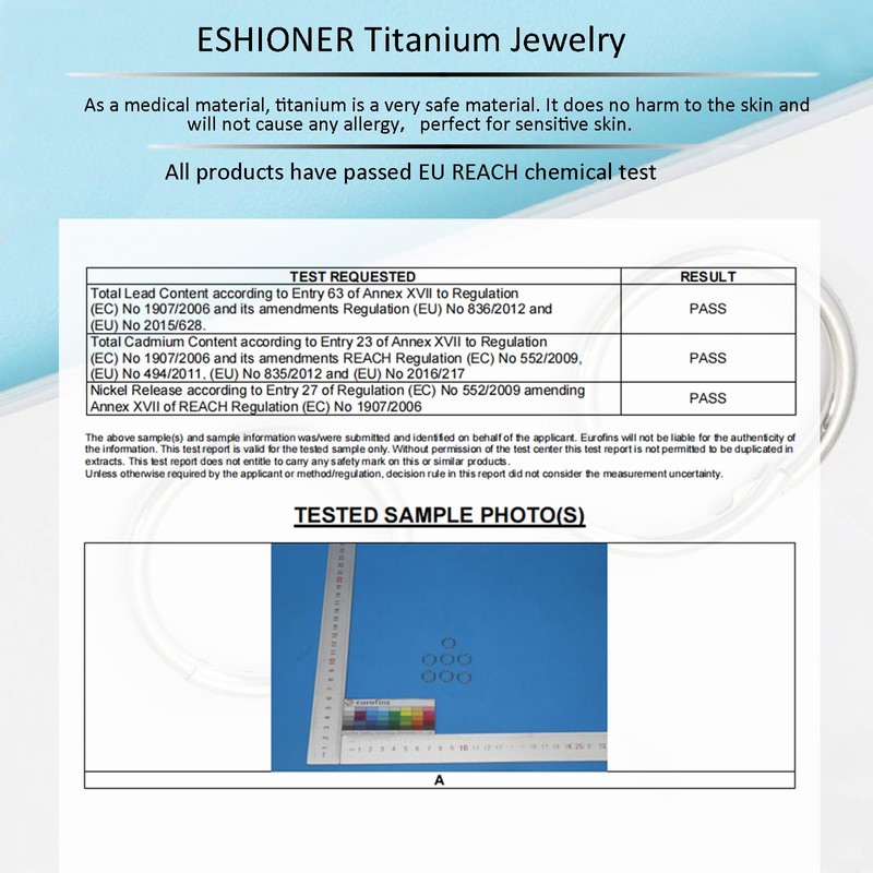 ESHIONER 1 x Nose Piercing Stud G23 Titanium Hypoallergenic, Titanium