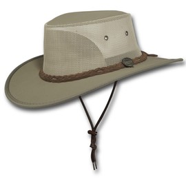 Barmah Hats Canvas Drover Hat 1057BE / 1057KH / 1057BR / 1057BL - Khaki - Large