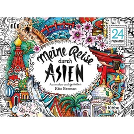 Meine Reise durch Asien: Ausmalen und genießen. 24 Postkarten
