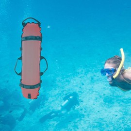 SUNGOOYUE Torpedo de Inflado de Buceo, Bola Flotante de Se?al de Nailon + TPU con Bandera de Buceo, Accesorios de Equipo de Buceo de Tabla Flotante FB-8520boya