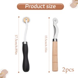 2Pcs Rotary Cutter, High Carbon Steel Fabric Cutter Wheel, Tracing Wheel for Pattern Cutting, Serrated Tracing Wheel for Leather Craft DIY Stitch Marking Tool and Tailor Sewing Leather Paper