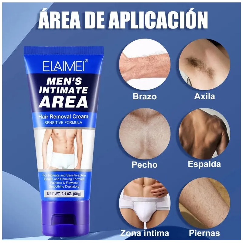 Crema Depilatoria Íntima Hombre Todo Cuerpo Espátula