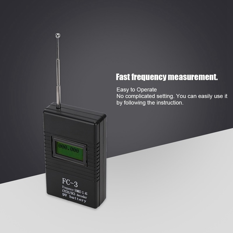 Portable Walkie Talkie RF Power Frequency Counter Meter Tester Decoder