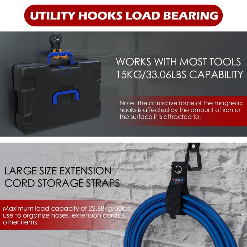 3-H Magnet Hooks Heavy Duty 4 Pack Without Drill -