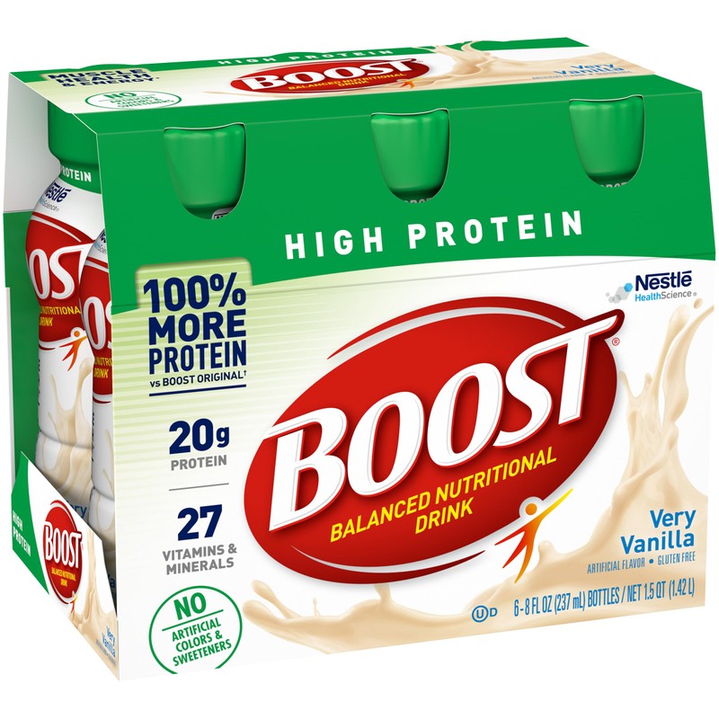 BOOST High Protein Nutritional Drink (Vanilla, 6 count (Pack of