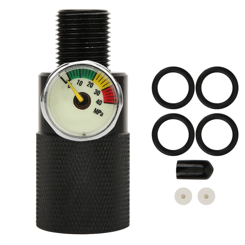 Air Filling Station Adapter with Pressure Gauge 40mpa 8mm/0.3in Male
