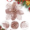 18 Pieces Poinsettia Artificial Glitter Christmas Flowers with Clips and