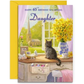 Daughter 65th Birthday Card - Spring Day - Medium Sized Card (A5 Size -148mm x 210mm) with Envelope