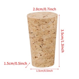 Chazcool 20x15x35mm Tapones de Corcho de Madera Cónicos, 10 Piezas Corcho Cónico Vino de Madera, Corcho Tapón para Vino de Cerveza, Botellas de Cerveza, Corcho de Repuesto(20 * 15 * 35)