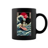 Bulldog Kanagawa Wave Surf Surfboard Japanese Art Black Mug -