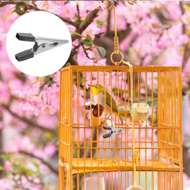 VILLCASE 20pcs Bird Cage Clips, Iron Pet Cage Door Lock Hook Clip, Pre-vent Bird Claw Trigger Open Cage, Anti-Escape Pet Bird Cage Door Clamp, Bird Cage Door Buckle Lock