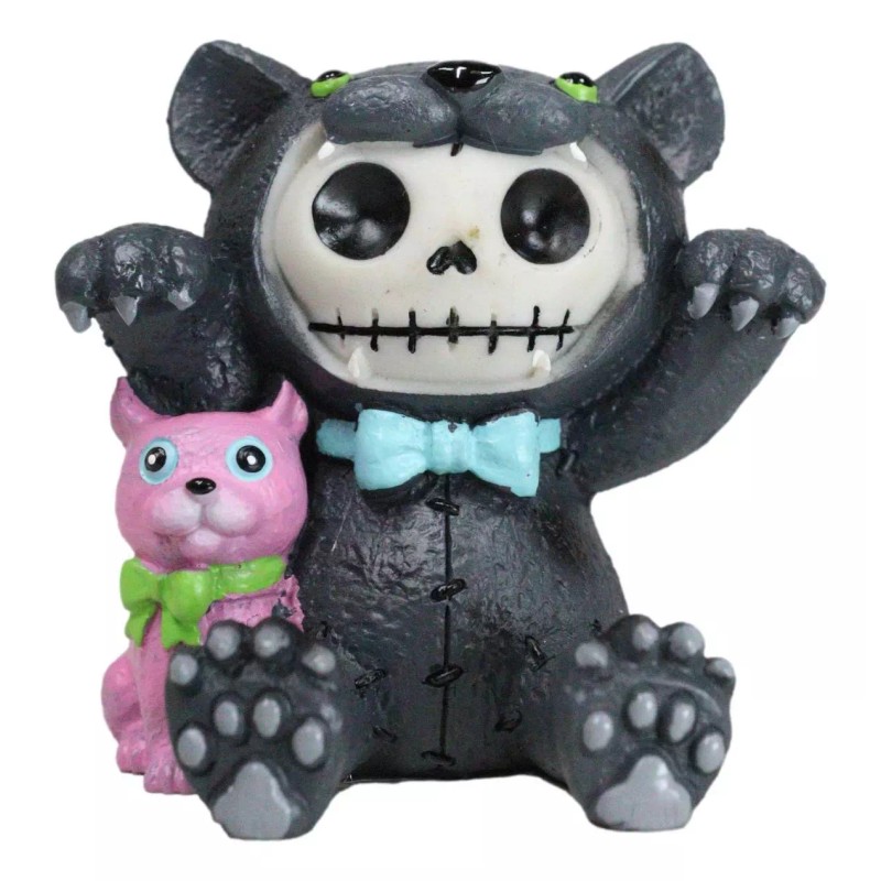 Furry Bones Basheera Voodoo Skeleton With Pink Panther Doll Figurine