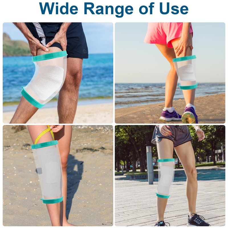 EASYKEENECOM Leg Shower Protector, Waterproof Knee Cover for Shower, PICC