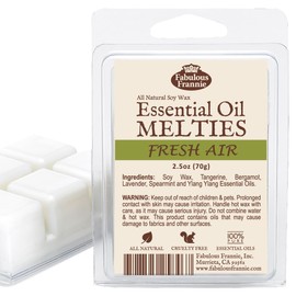 Fabulous Frannie Fresh Air Pure & Natural Soy Candle Meltie/Tart/Melts Made with Pure Tangerine, Bergamot, Ylang Ylang and Spearmint Essential Oils 2.5oz