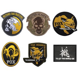 PHOENIX IKKI Metal Gear Solid Fox Hound Skull Military Cosplay Airsoft Embroidery Patch Patch Applique Velcro Compatible 6 Piece