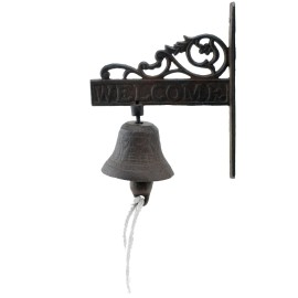 Flag Emotes Rustic Cast Iron Welcome Bell Vintage Wall Mount Doorbell Farmhouse Decor