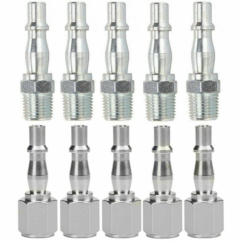 10 Pcs Air Line Connectors - 1/4" BSP Stainless Steel