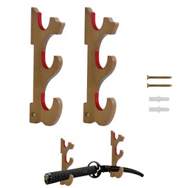 Suerhatcon 3-Tier Sword Stand Wall, Wooden Sword Holder Katana Wall Mount Wall Shelf Wall Stand for Katana and Sword Collection (Brown)