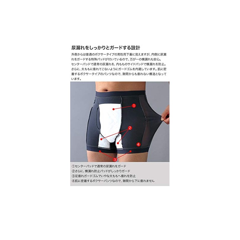 Men's Incontinence Pants Side Secret Mesh 1 Pack (Large)