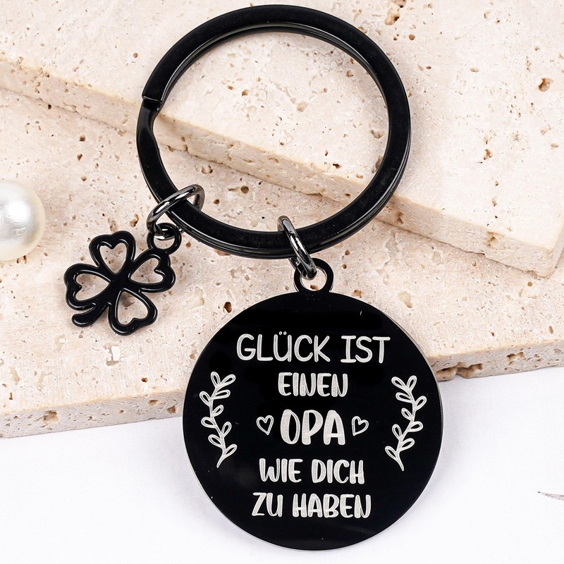 Tasoraor Best Grandpa Gift Keyring – Double-Sided Engraving Key Ring
