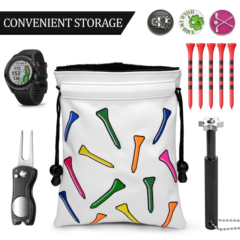 PU Golf Ball Tennis Ball Storage Pouch Ball Bag Golf