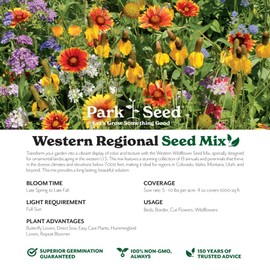 Park Seed Grow Your Own Vibrant Annual and Perennial Wildflower Garden Seeds Mixture, Easy to Grow Varieties for Pollinators and Spring Gardens - Western Regional Mix, 1/4 lb