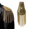 IZONHERE Ringmaster Cosplay Shoulder Epaulets Beaded Crystal with Tassel for