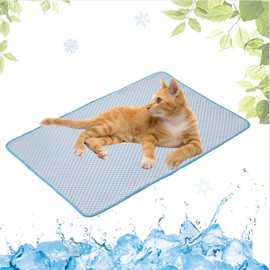 LEZUAN Cooling Mat Dogs, Washable Cooling Blanket Cats, Summer Self-Cooling Dog Mat, Non-Toxic Cooling Cushion for Pets, Self Cooling Dog Cold Mat (Blue, 30 x 40 cm)