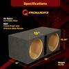 Q Power 2 Hole 15-Inch Vented Heavy Duty Subwoofer Enclosure