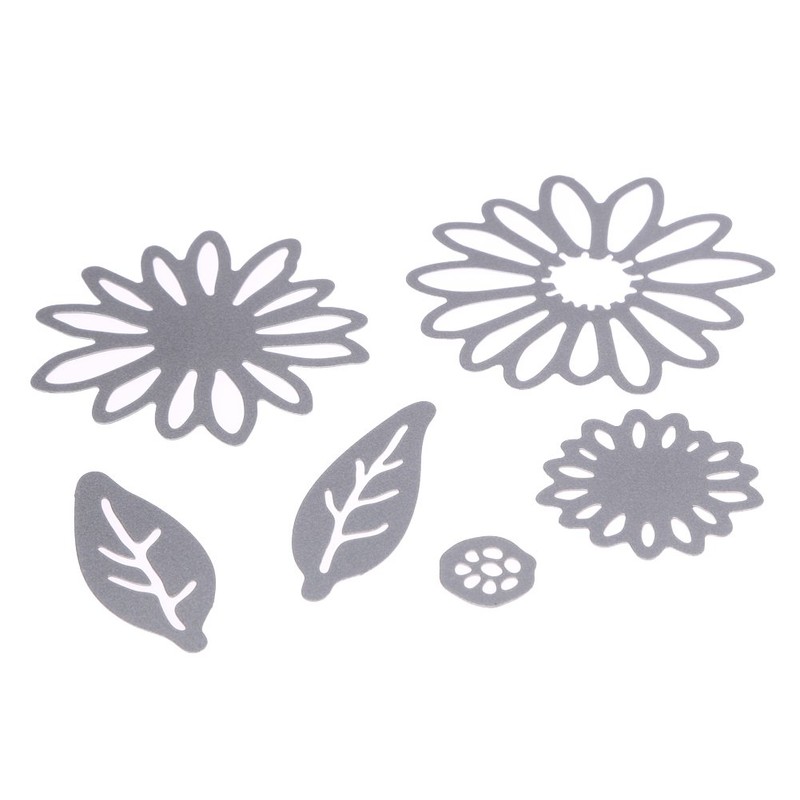 ODETOJOY 6PCS Carbon Steel Metal Flower &Leaves Embossing Cutting Dies