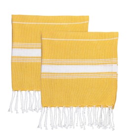 Nicola Spring Turkish Cotton Kids Beach Towel - Yellow - Pack of 4-100 x 60cm - Quick Dry Peshtemal Lightweight Compact Gym Bath Towel Soft Absorbent Swimming Pool Beach Blanket Sheet