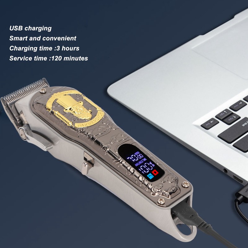 Electric Hair Trimmer Barber Shop Retro Hair Clippers Kit Digital