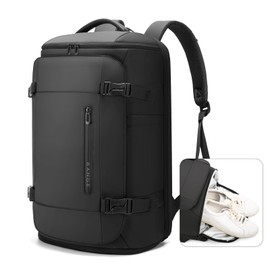 BANGE 40L Travel Backpack with Shoe Compartment, Large Capacity Weekender Bag Daypack Fits 17.3 Inch Laptop, Carry-on Luggage Backpack with Water Bottle Holder for Traveling, Hiking, Business