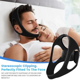 Snore Chin Strap Snoring Relief – Adjustable Anti-Snoring Chin Strap for Men & Women – Comfortable, Breathable Design for Better Sleep – Effective Solution for Nighttime Snoring (Medium)