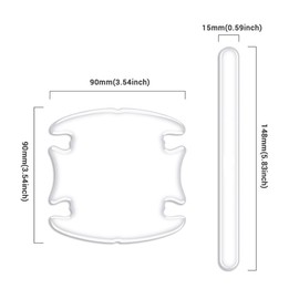 8 Pieces Car Door Handle Scratch Protector Transparent Stickers, Invisible Anti-Scratch Protection, Door Bowl Paint Protection